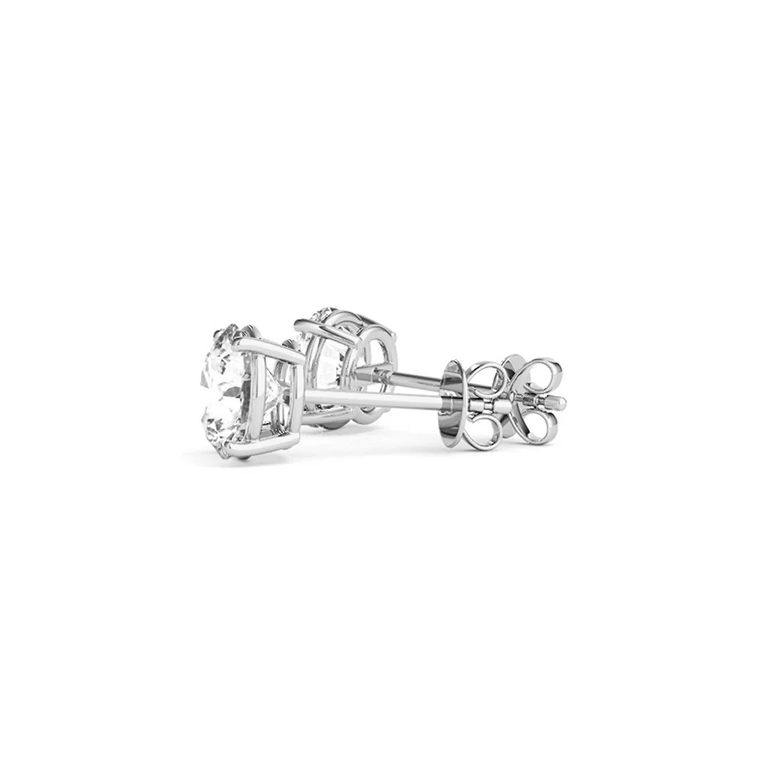 4 cttw Certified IGI Lab Grown Round Diamond Stud Earrings 14k White Gold (G/VS2) - Image 4