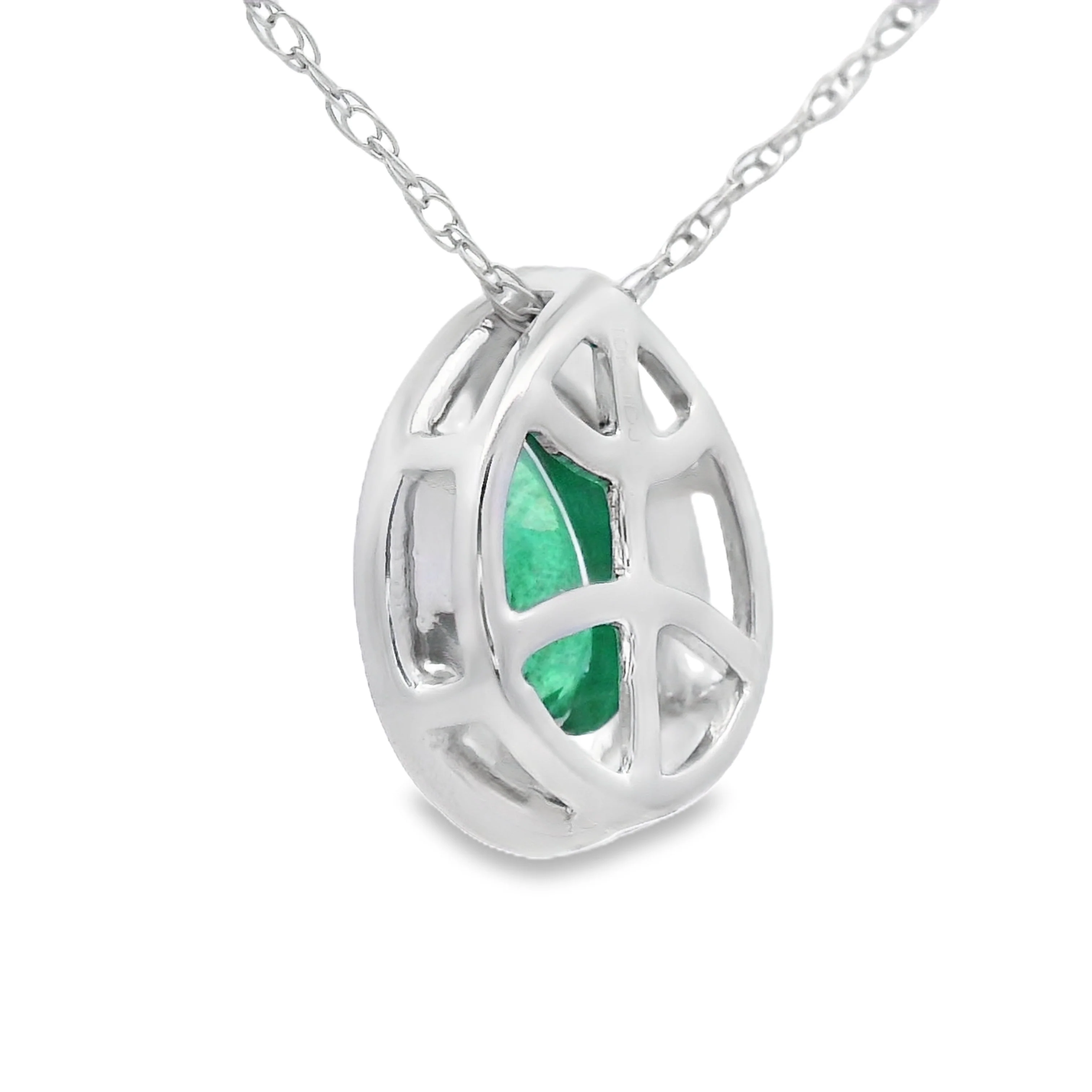 .41ct Emerald Diamond Fashion Pendants 10KT White Gold - Image 2