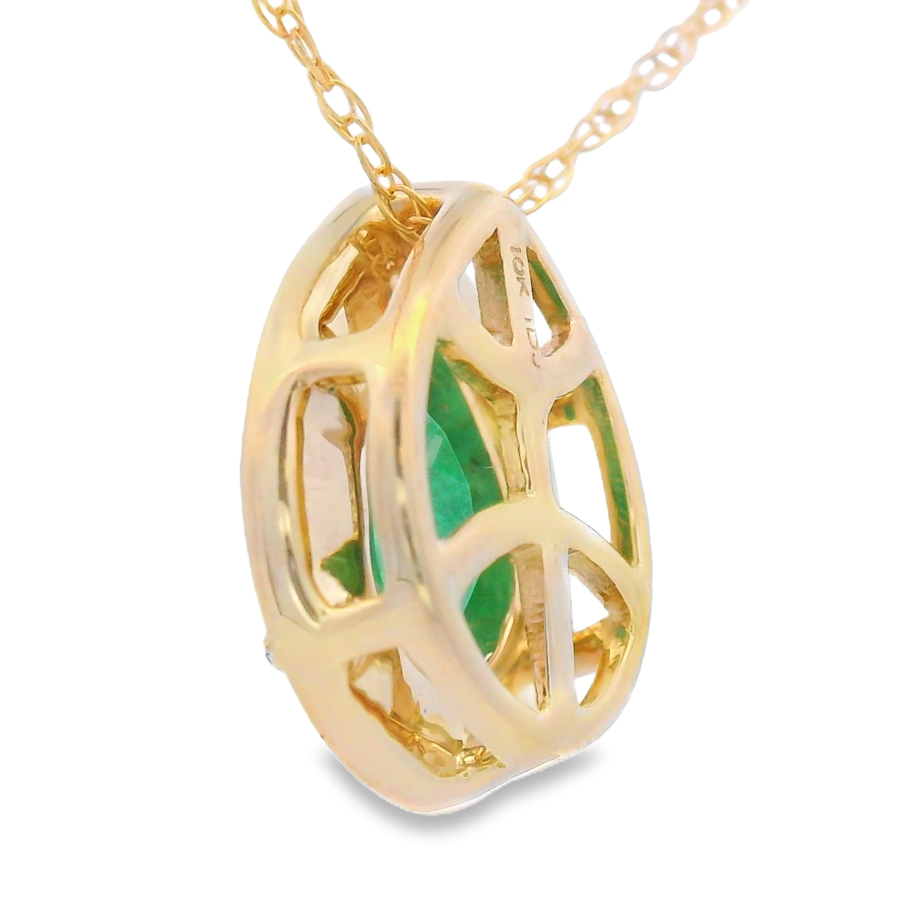 .41ct Emerald Diamond Fashion Pendants 10KT Yellow Gold - Image 2