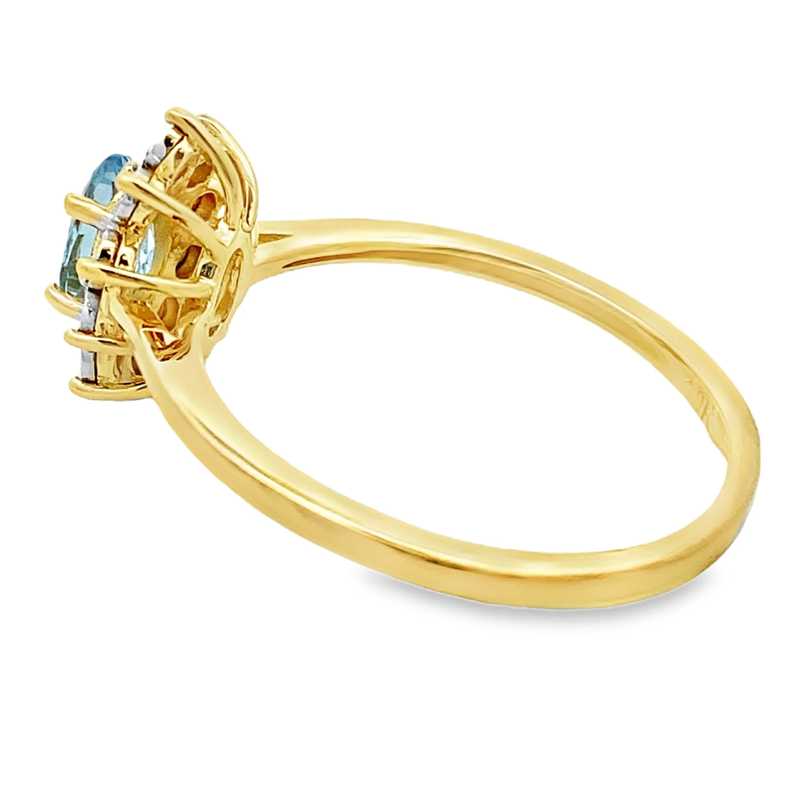 .43ct Aquamarine Diamond Ring 10KT Yellow Gold - Image 2
