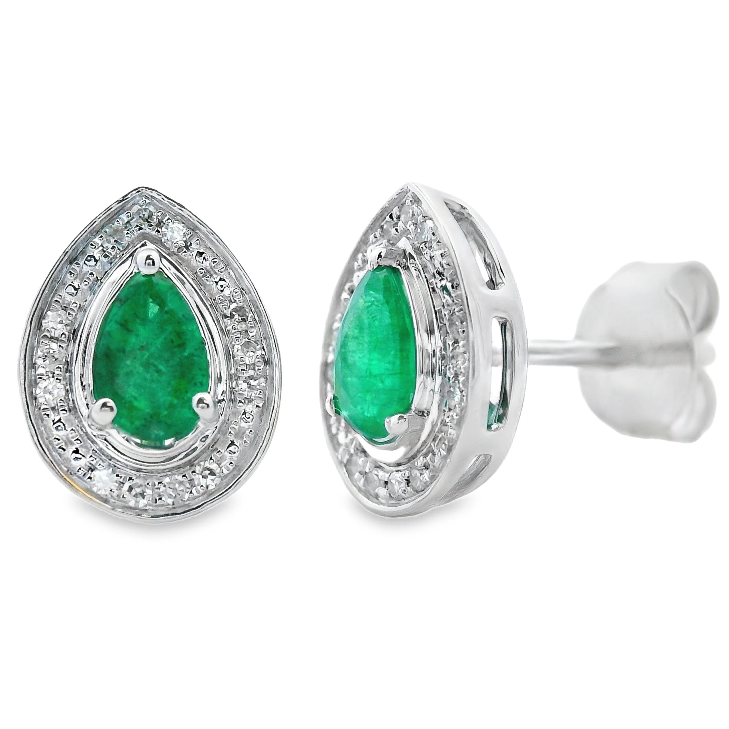 .45ct Emerald Diamond Stud Earrings 10KT White Gold