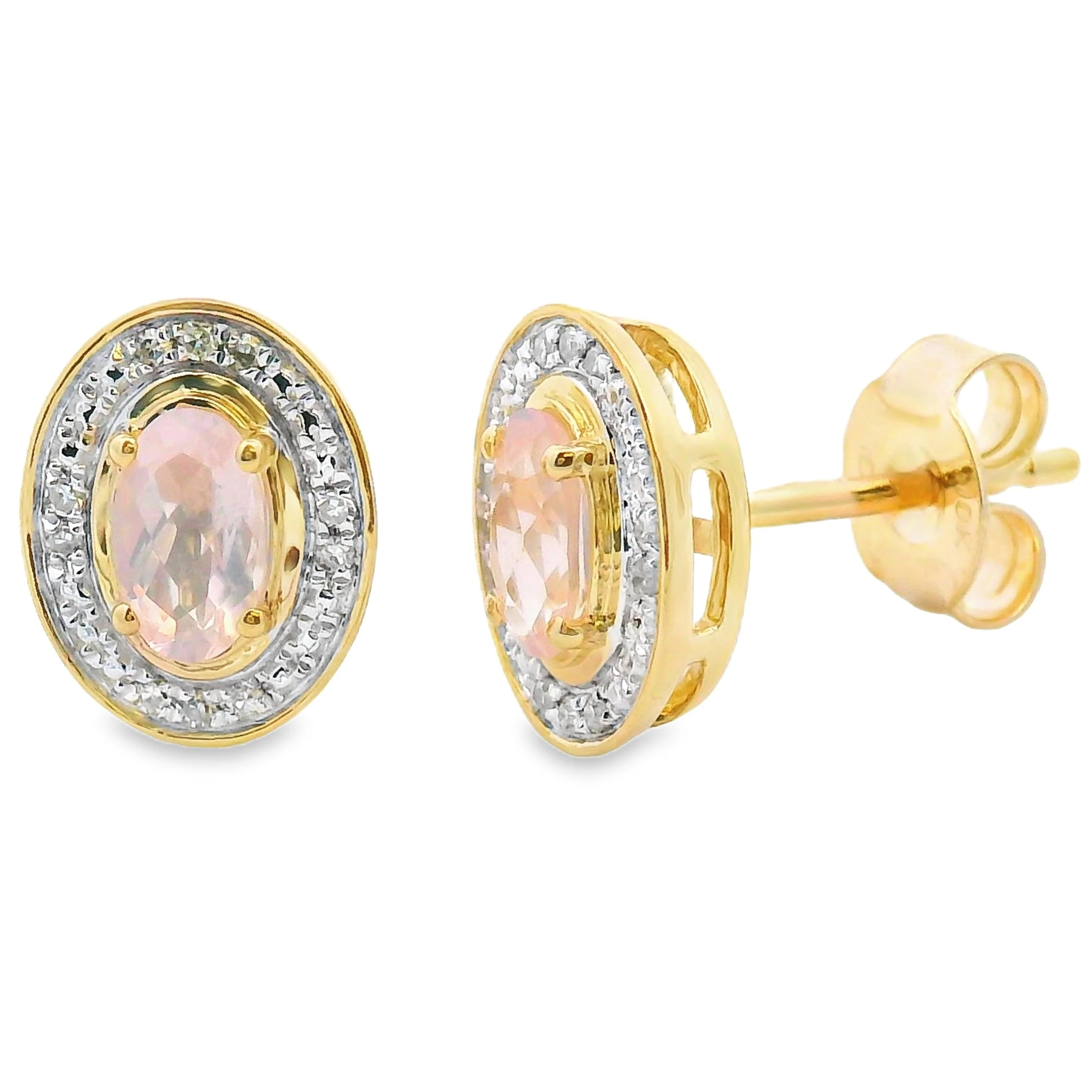 .45ct Quartz Diamond Earrings 10KT White Gold - Image 2