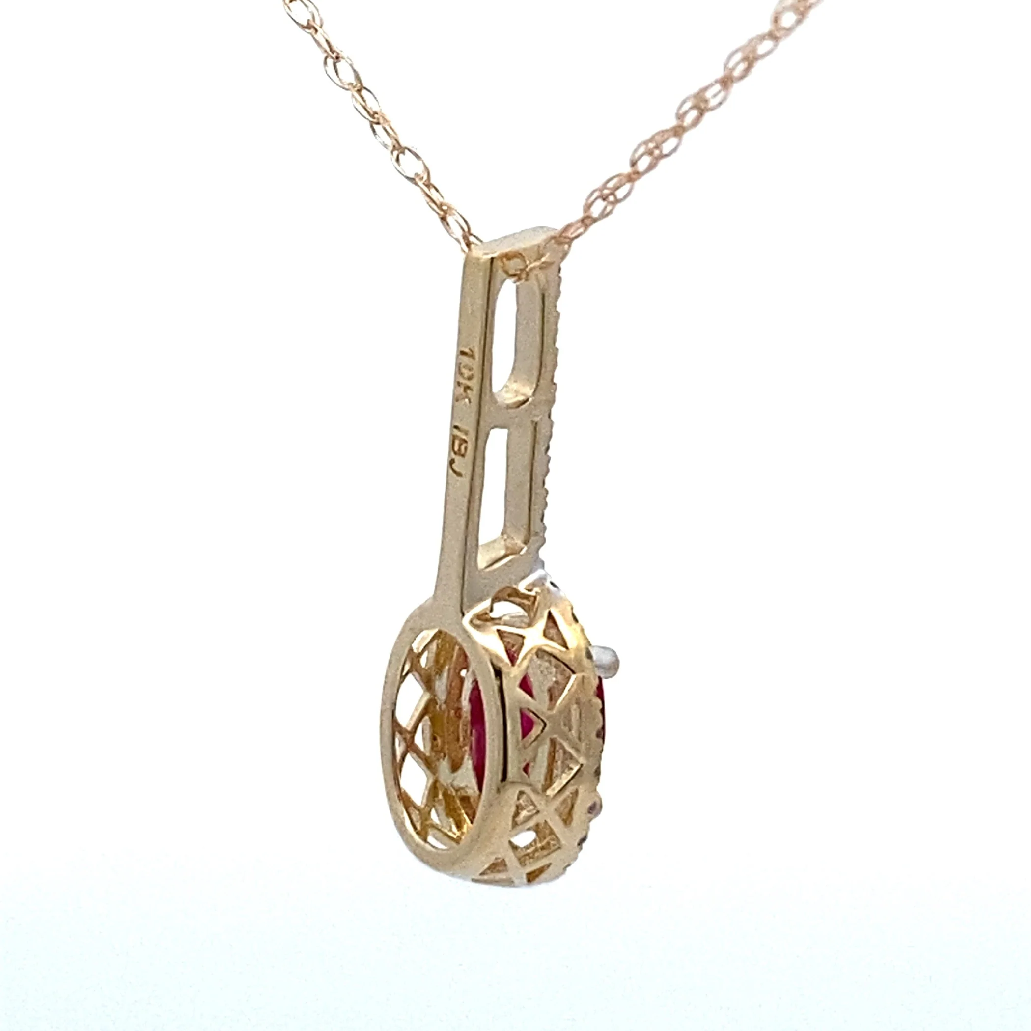 .45ct Ruby Diamond Fashion Pendants 10KT Yellow Gold - Image 5