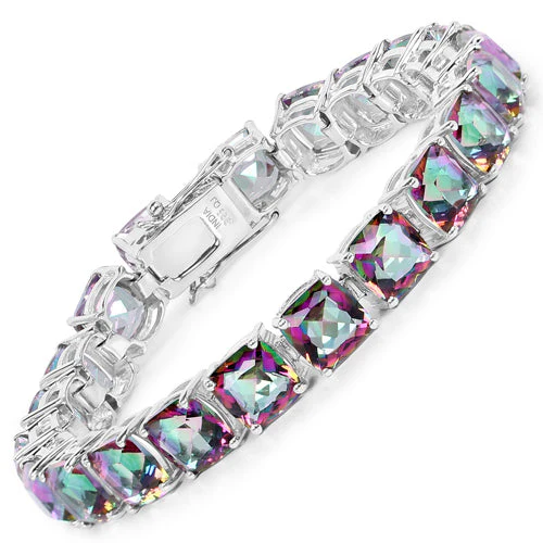 48.93 Carat Genuine Rainbow Quartz .925 Sterling Silver Bracelet - Image 4
