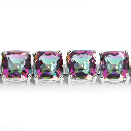 48.93 Carat Genuine Rainbow Quartz .925 Sterling Silver Bracelet - Image 6