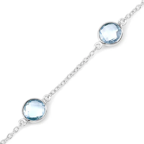 5.00 Carat Genuine Blue Topaz .925 Sterling Silver Bracelet - Image 4