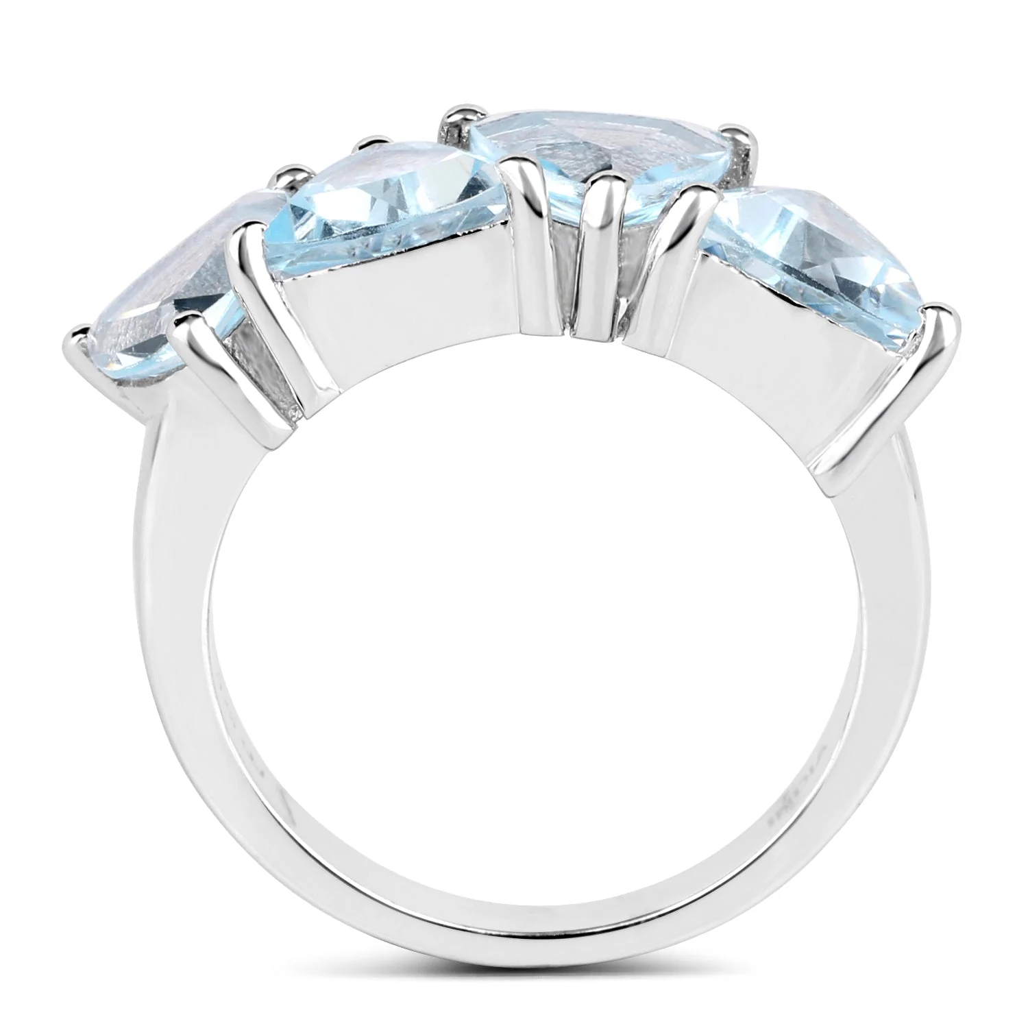 5.00 Carat Genuine Blue Topaz .925 Sterling Silver Ring - Image 2