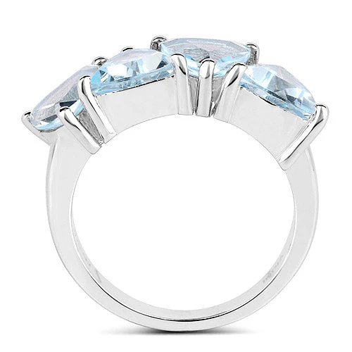 5.00 Carat Genuine Blue Topaz .925 Sterling Silver Ring - Image 5
