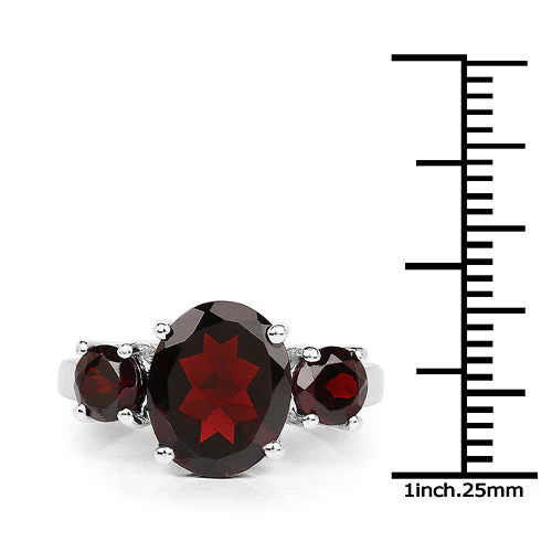 5.01 Carat Genuine Garnet .925 Sterling Silver Ring - Image 6