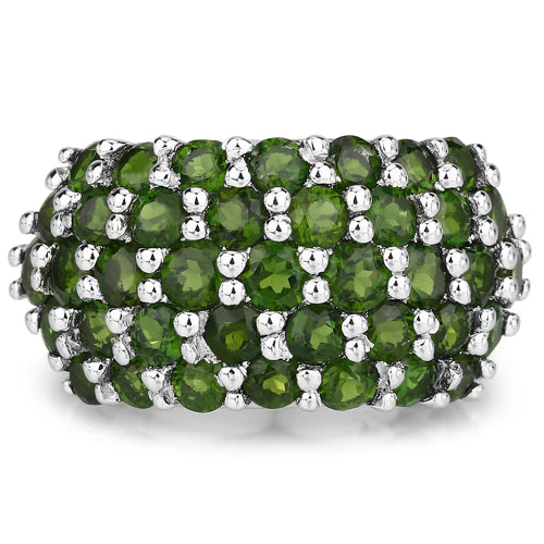 5.04 Carat Genuine Chrome Diopside .925 Sterling Silver Ring - Image 6