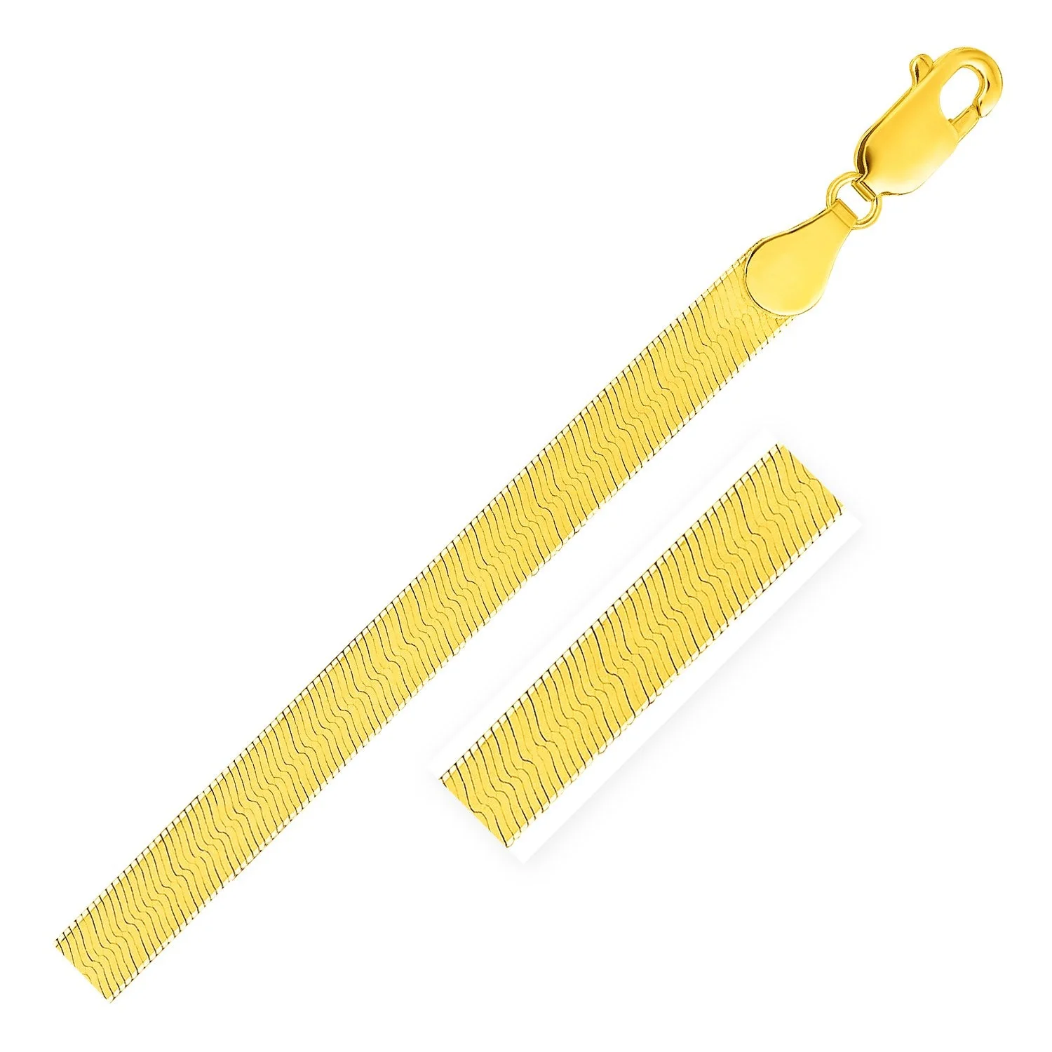 5.0mm 14k Yellow Gold Super Flex Herringbone Bracelet - Image 2