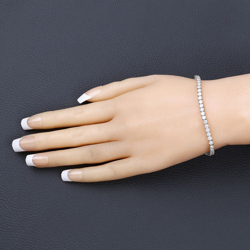 5.10 Carat Lab Grown Diamond 14K White Gold Bracelet - Image 7