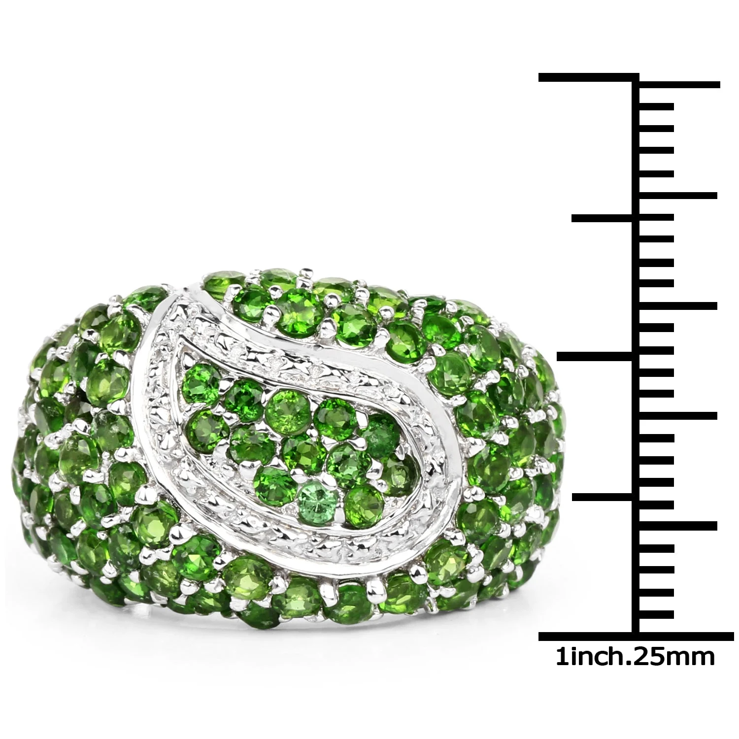 5.18 Carat Genuine Chrome Diopside .925 Sterling Silver Ring - Image 3