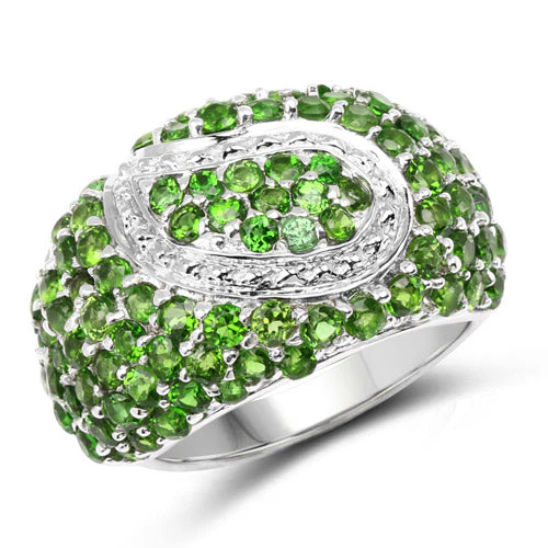 5.18 Carat Genuine Chrome Diopside .925 Sterling Silver Ring - Image 5