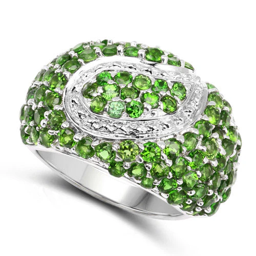 5.18 Carat Genuine Chrome Diopside .925 Sterling Silver Ring - Image 6