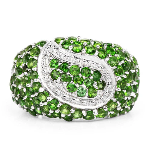 5.18 Carat Genuine Chrome Diopside .925 Sterling Silver Ring - Image 8