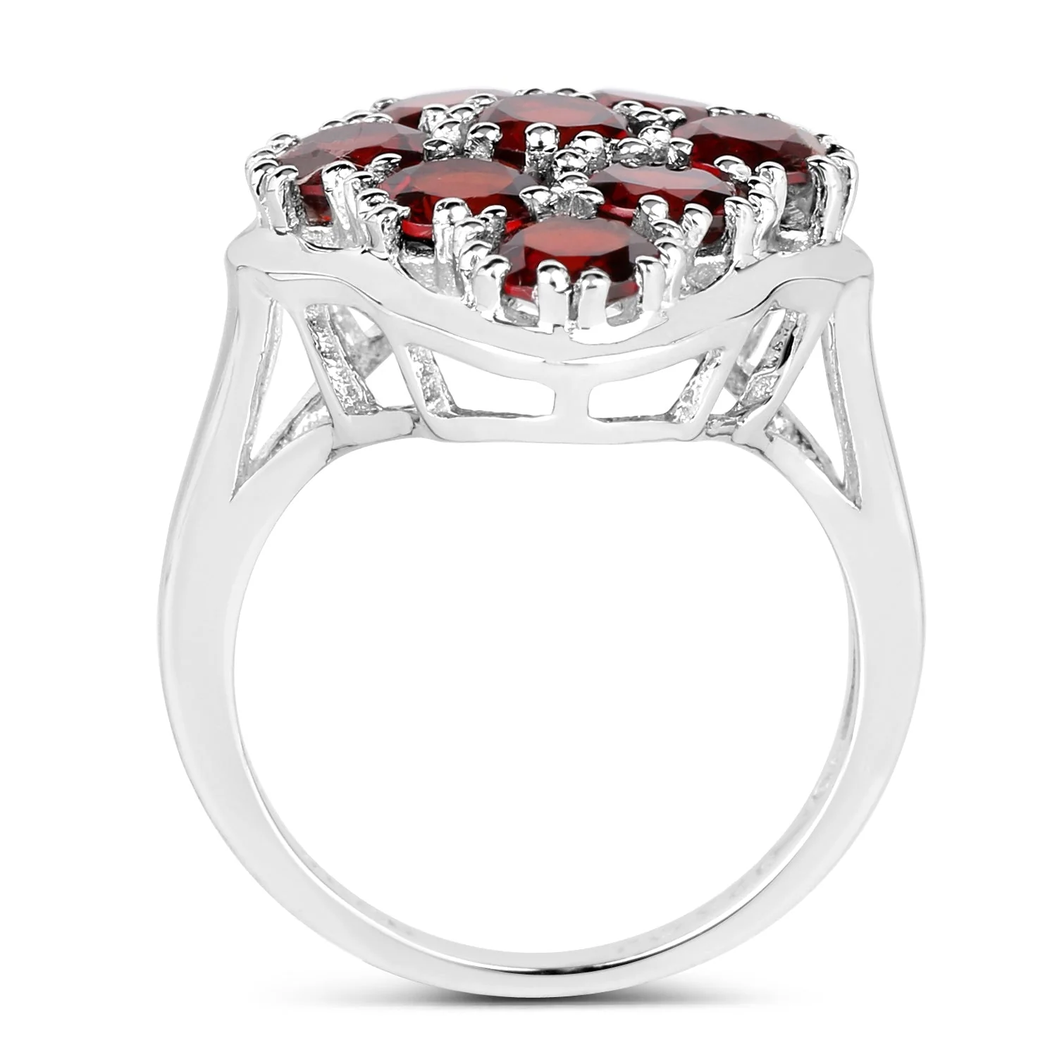 5.22 Carat Genuine  Garnet .925 Sterling Silver Ring - Image 2