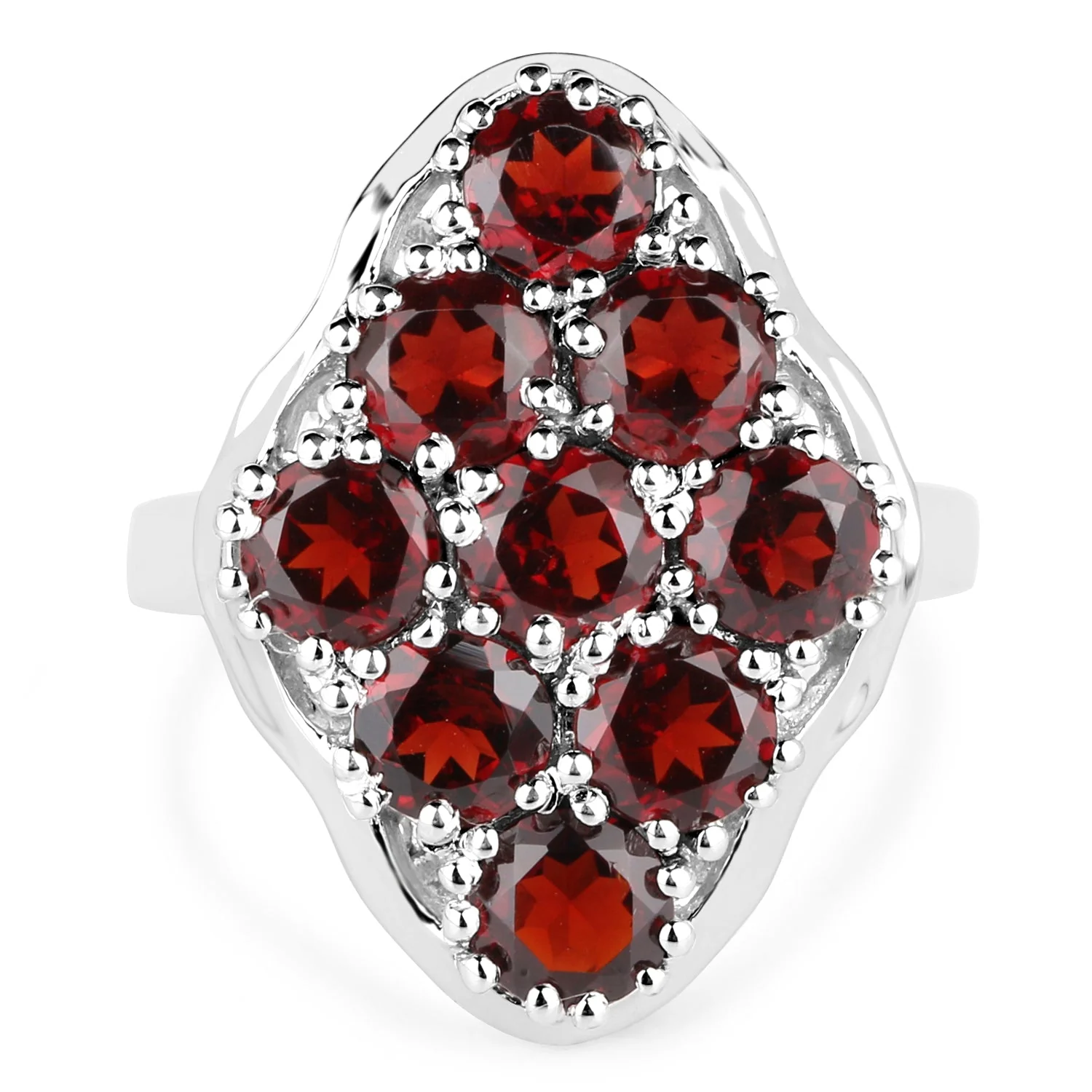 5.22 Carat Genuine  Garnet .925 Sterling Silver Ring - Image 3