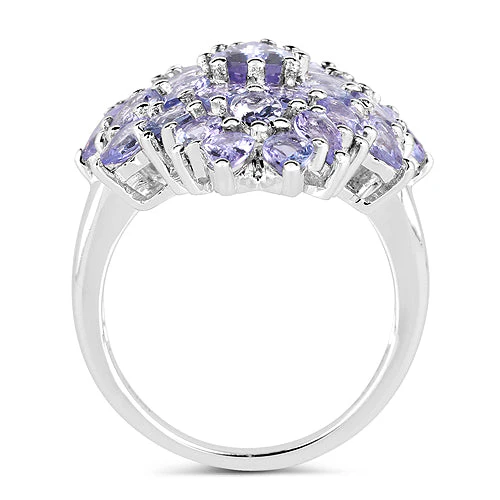 5.27 Carat Genuine Tanzanite .925 Sterling Silver Ring - Image 5