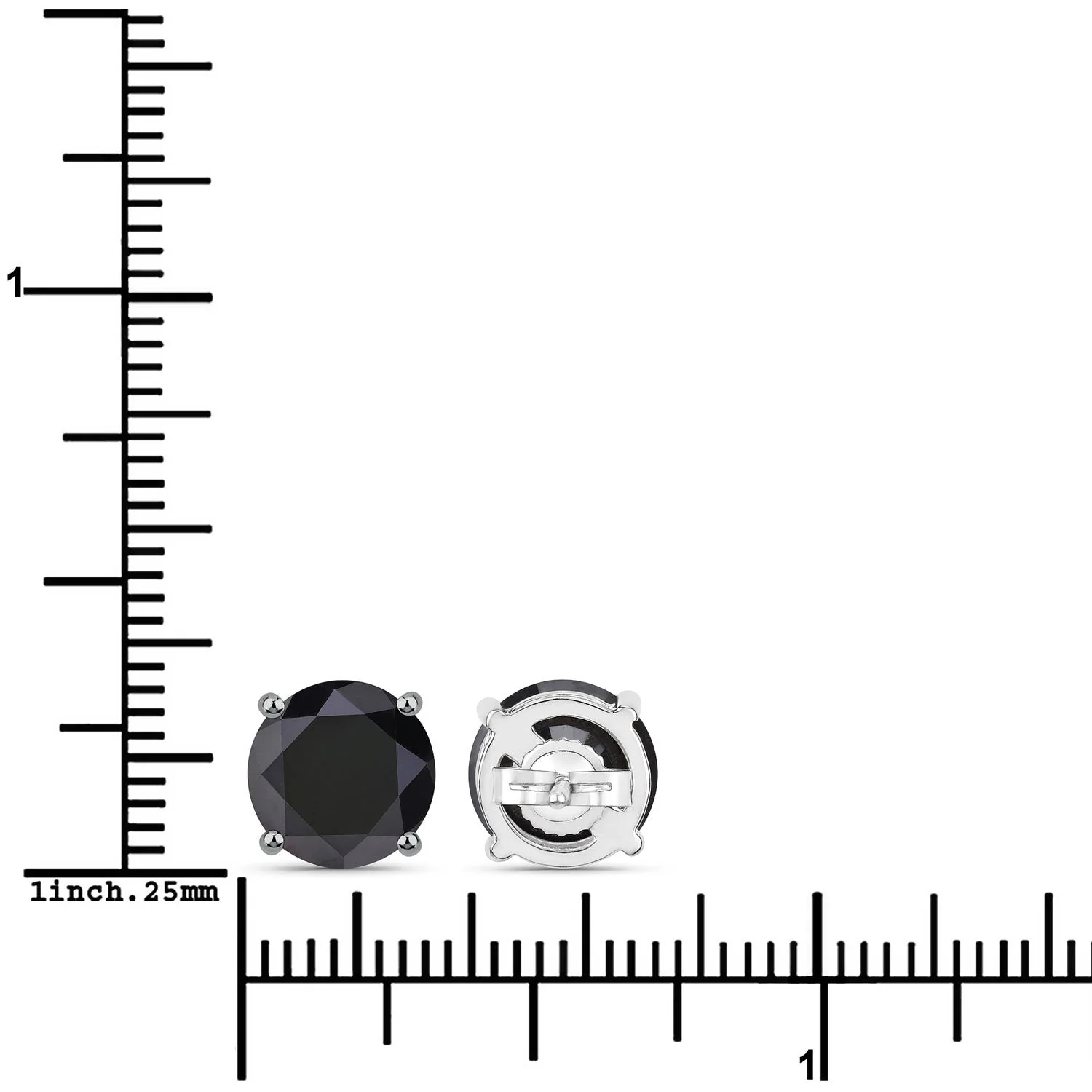 5.41 Carat Genuine Black Diamond 14K White Gold Earrings - Image 3