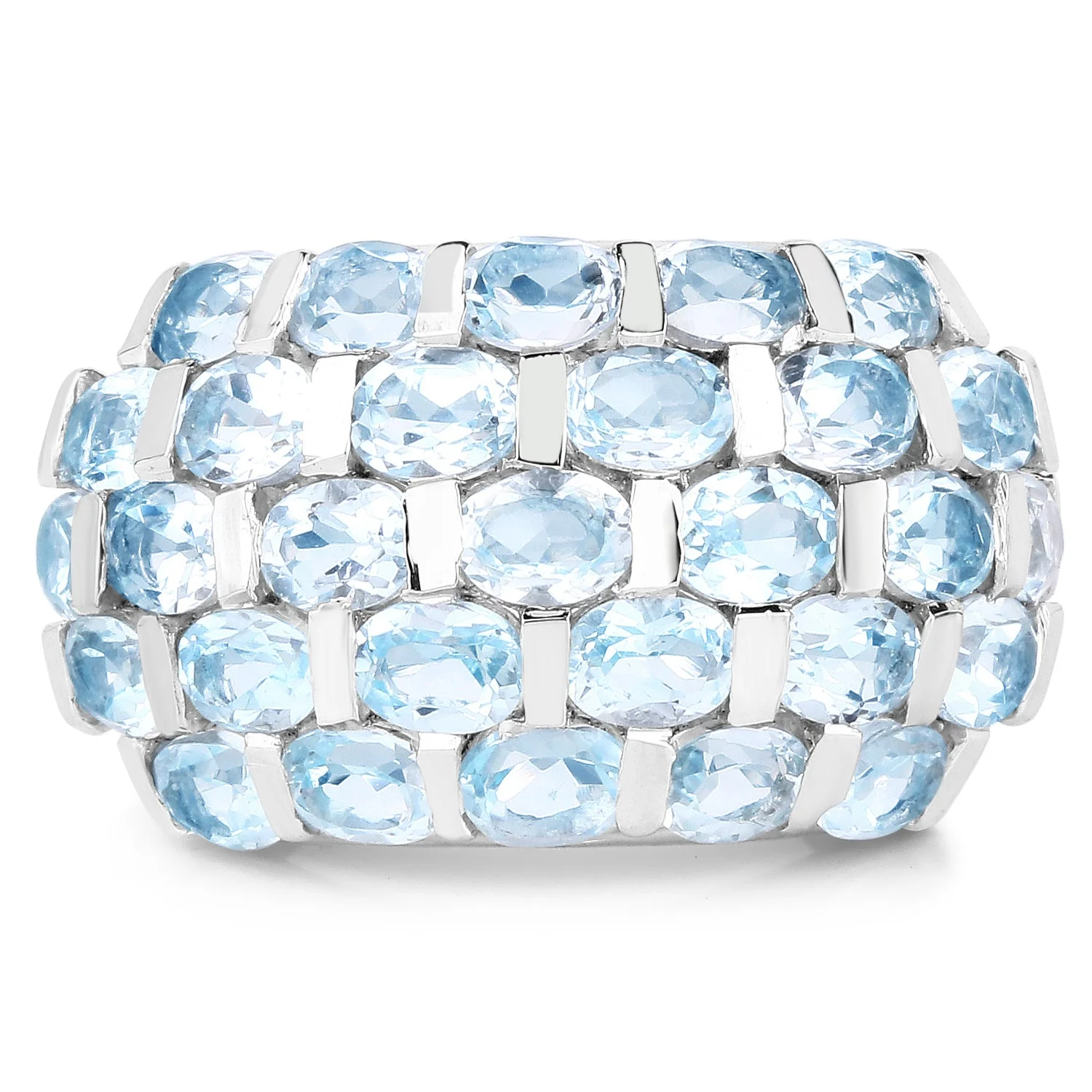 5.51 Carat Genuine Blue Topaz .925 Sterling Silver Ring - Image 3