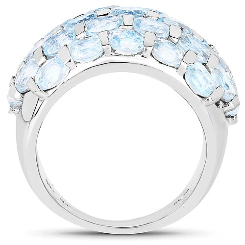5.51 Carat Genuine Blue Topaz .925 Sterling Silver Ring - Image 5