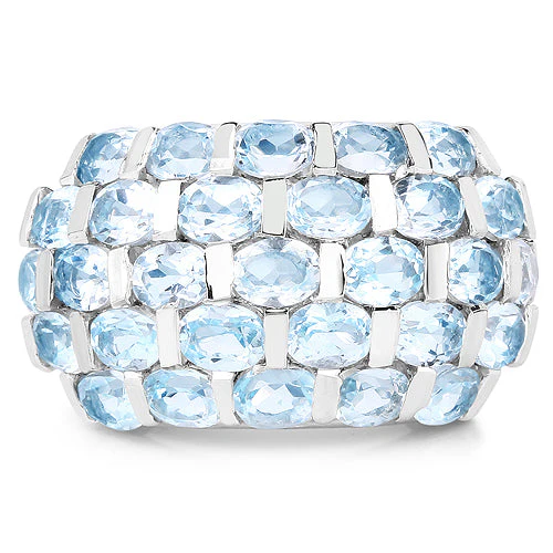 5.51 Carat Genuine Blue Topaz .925 Sterling Silver Ring - Image 6