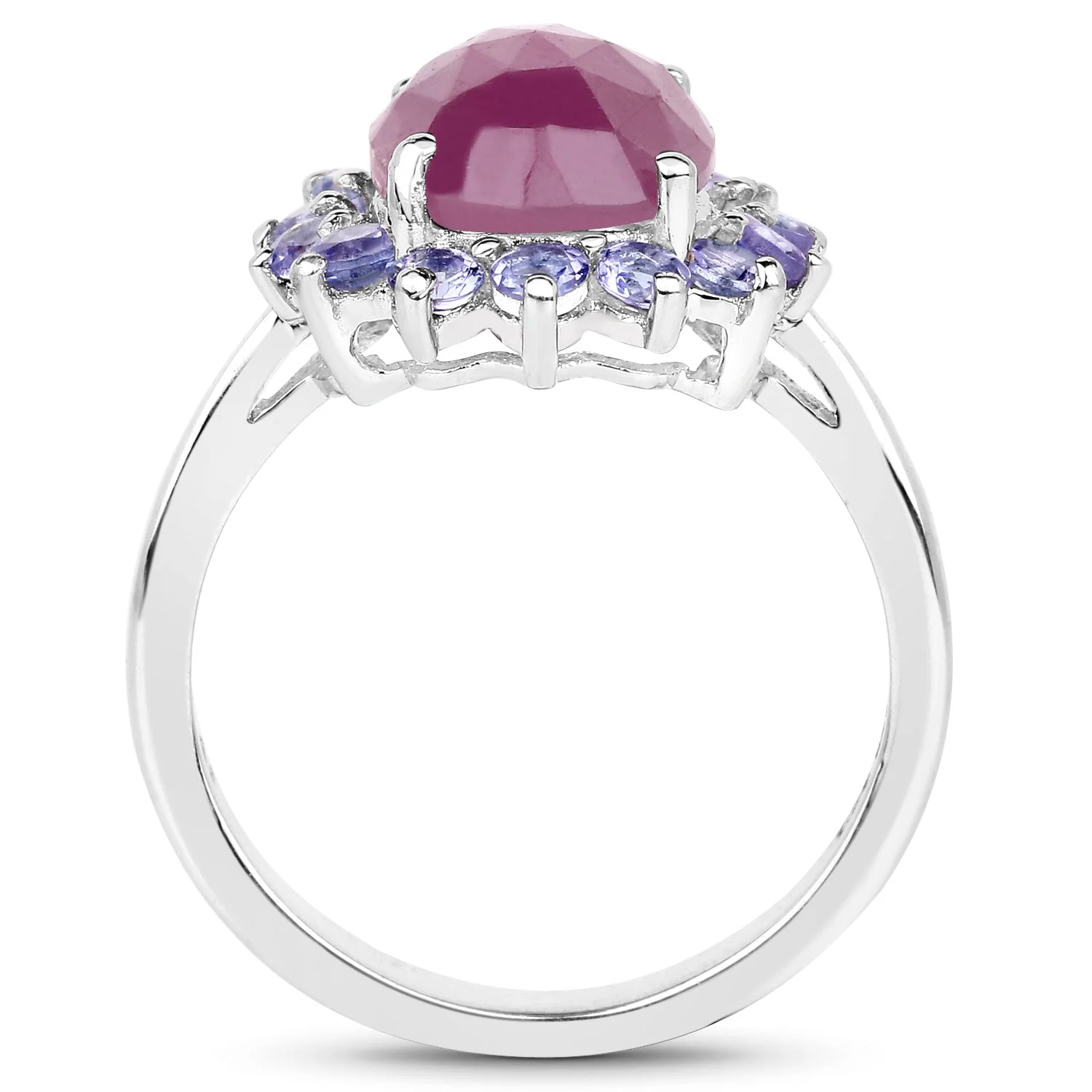 5.53 Carat Genuine Pink Sapphire & Tanzanite .925 Sterling Silver Ring - Image 2