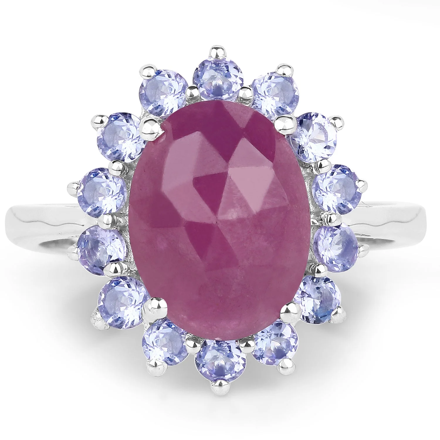 5.53 Carat Genuine Pink Sapphire & Tanzanite .925 Sterling Silver Ring - Image 3