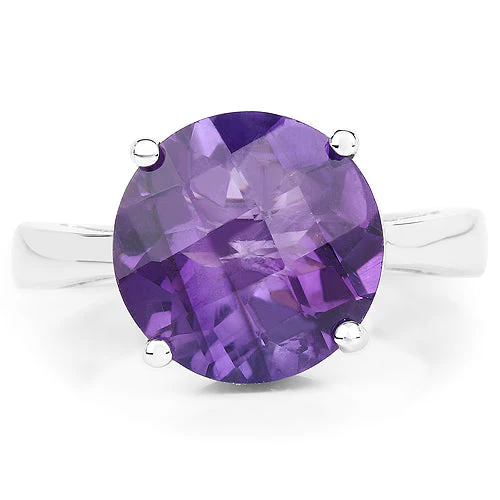 5.60 Carat Genuine Amethyst .925 Sterling Silver Ring - Image 6