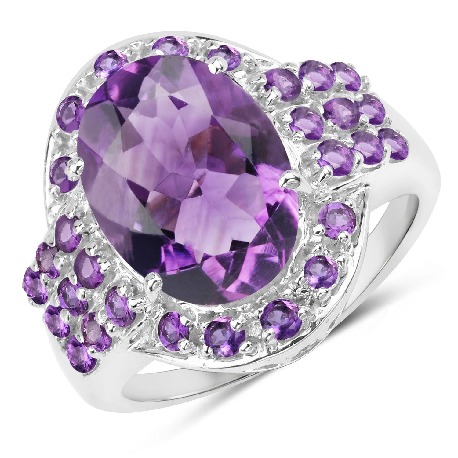 5.64 Carat Genuine Amethyst .925 Sterling Silver Ring - Image 4