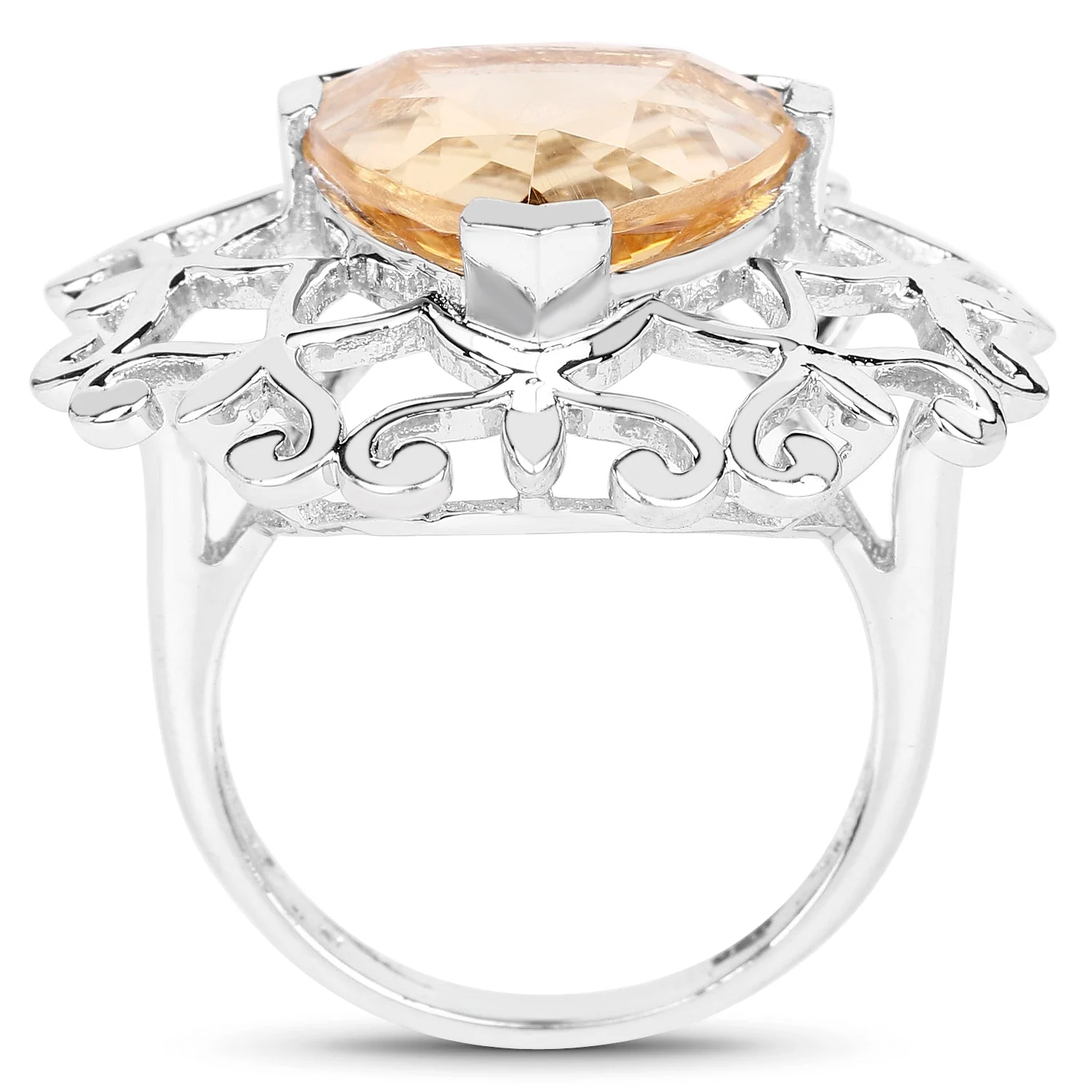 5.71 Carat Genuine Citrine .925 Sterling Silver Ring - Image 2
