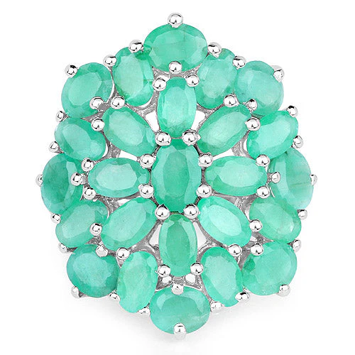 5.88 Carat Genuine Emerald .925 Sterling Silver Ring - Image 7