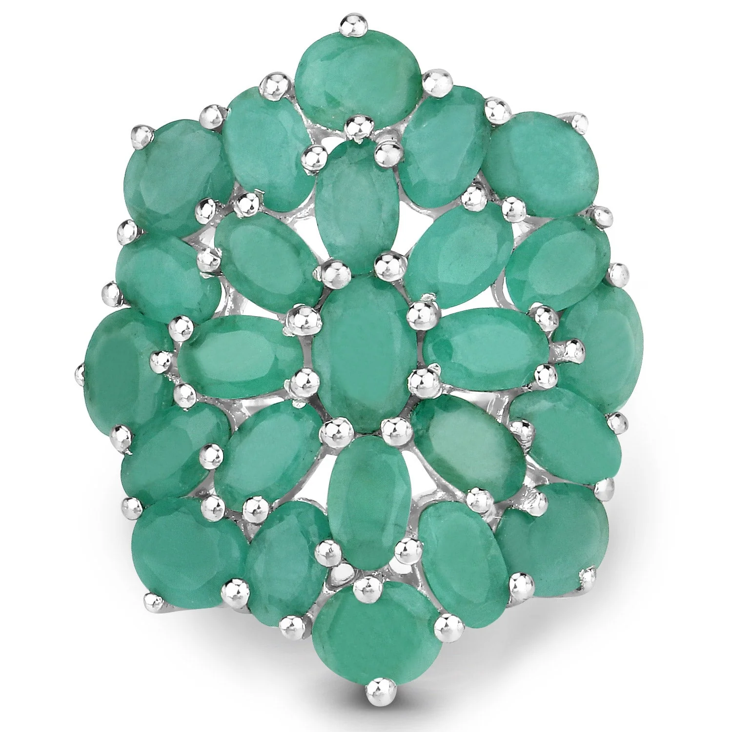 5.88 Carat Genuine Emerald .925 Sterling Silver Ring - Image 3