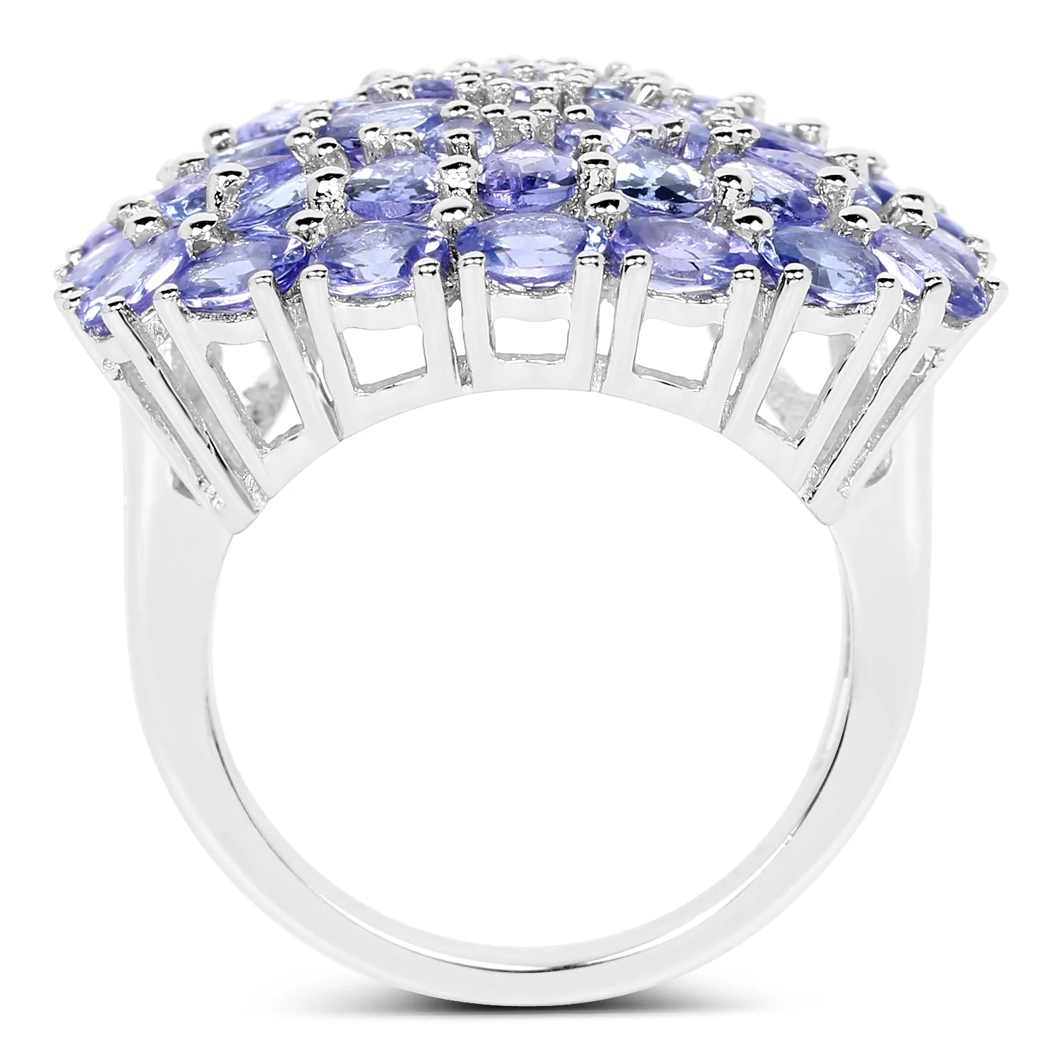 5.93 Carat Genuine Tanzanite .925 Sterling Silver Ring - Image 2