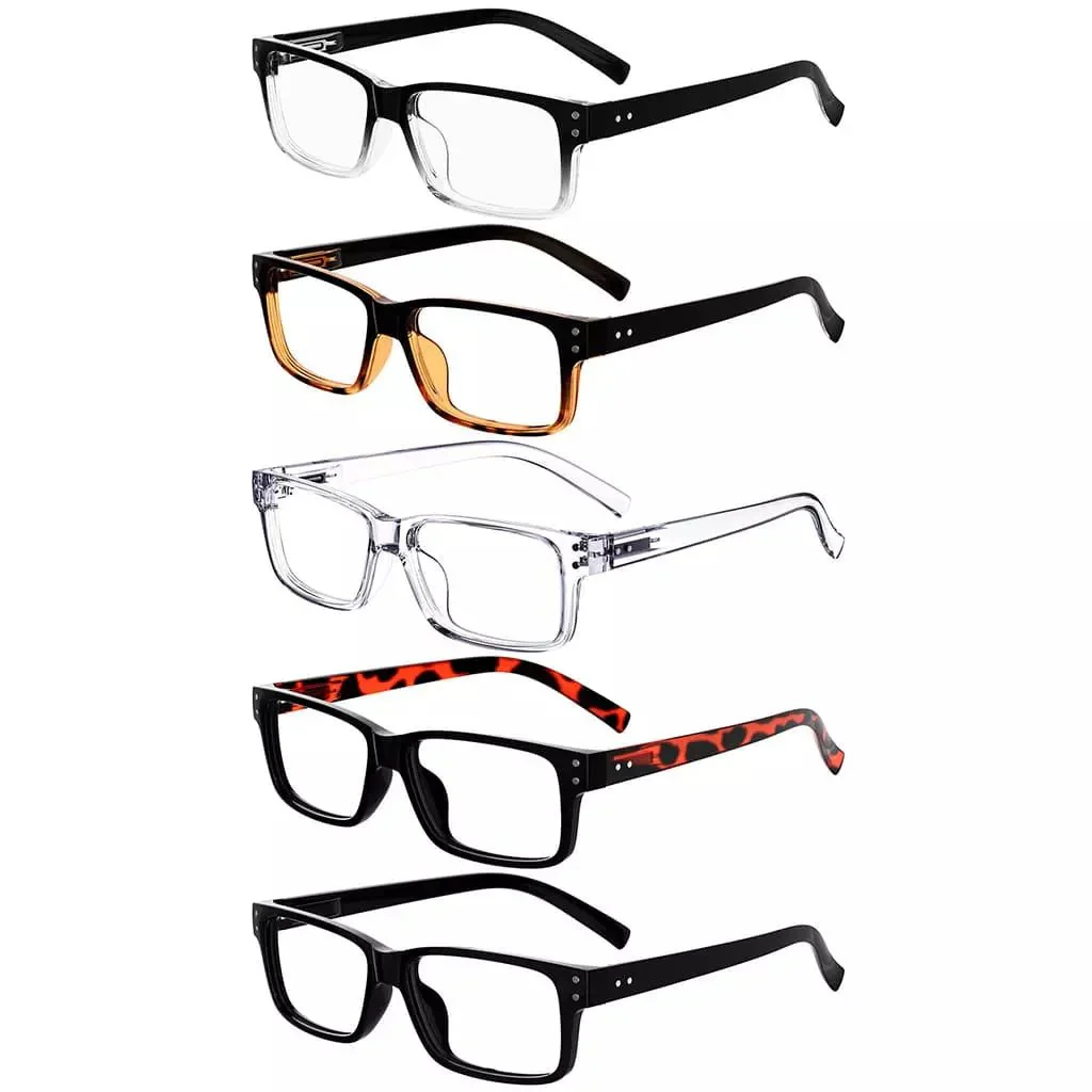 5 Pack Vintage Reading Eyeglasses Classic Readers R032