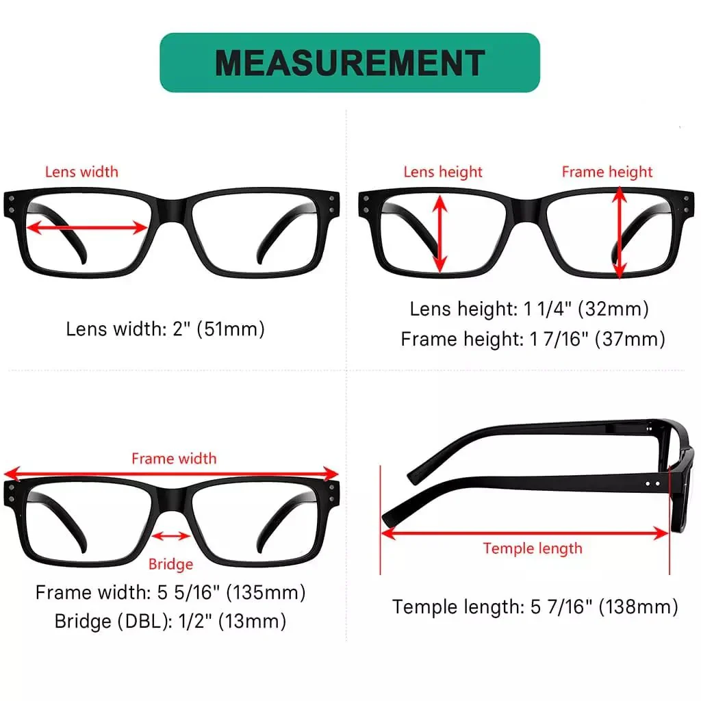 5 Pack Vintage Reading Eyeglasses Classic Readers R032 - Image 3