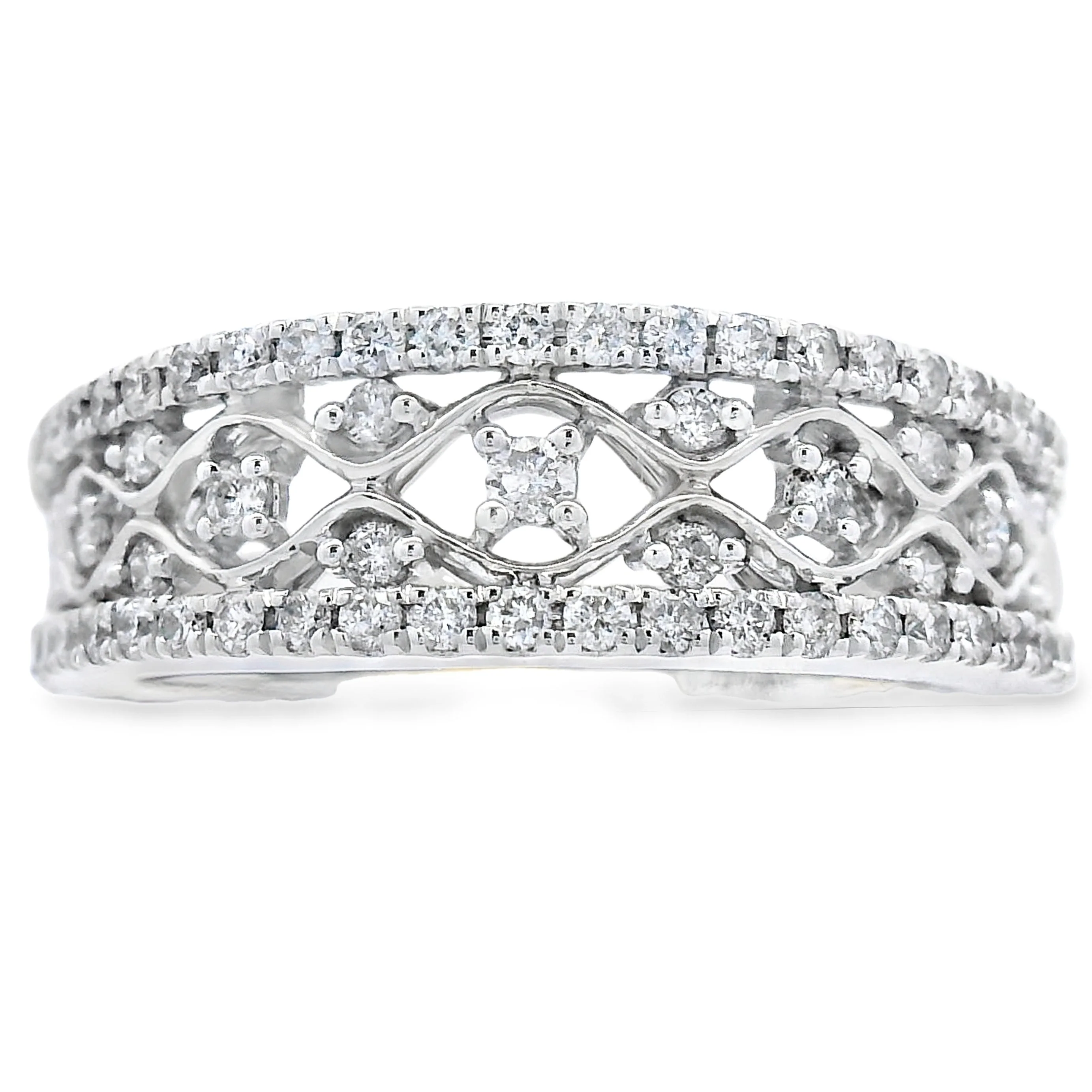 .50ct Diamond Fashion band rings 10KT White Gold