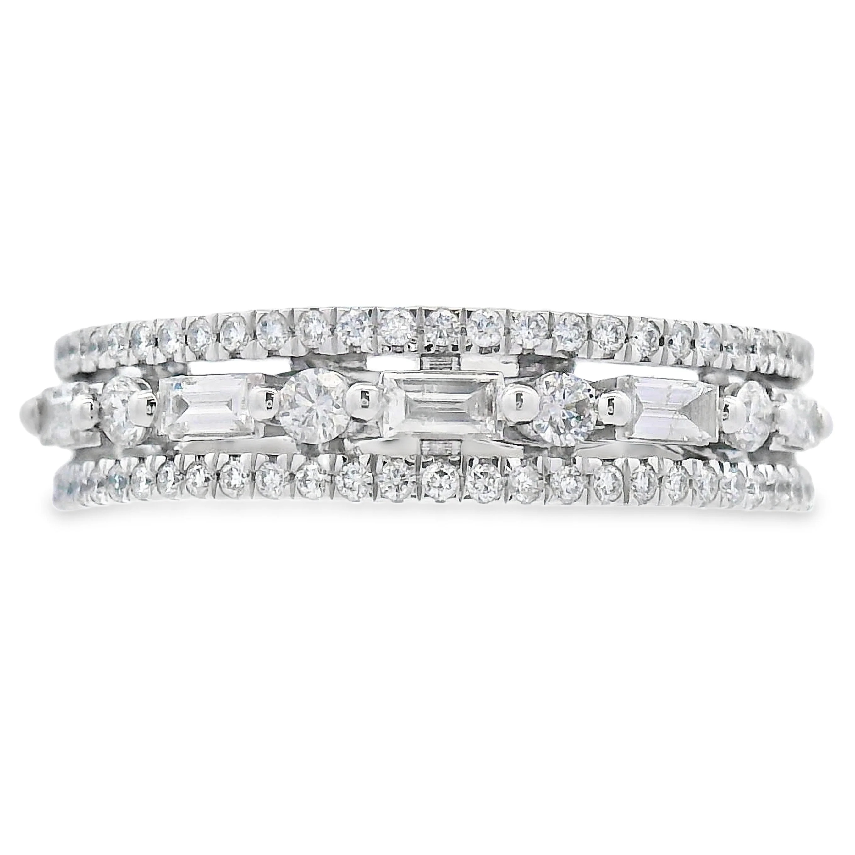 .50ct Diamond Fashion band rings 14KT White Gold
