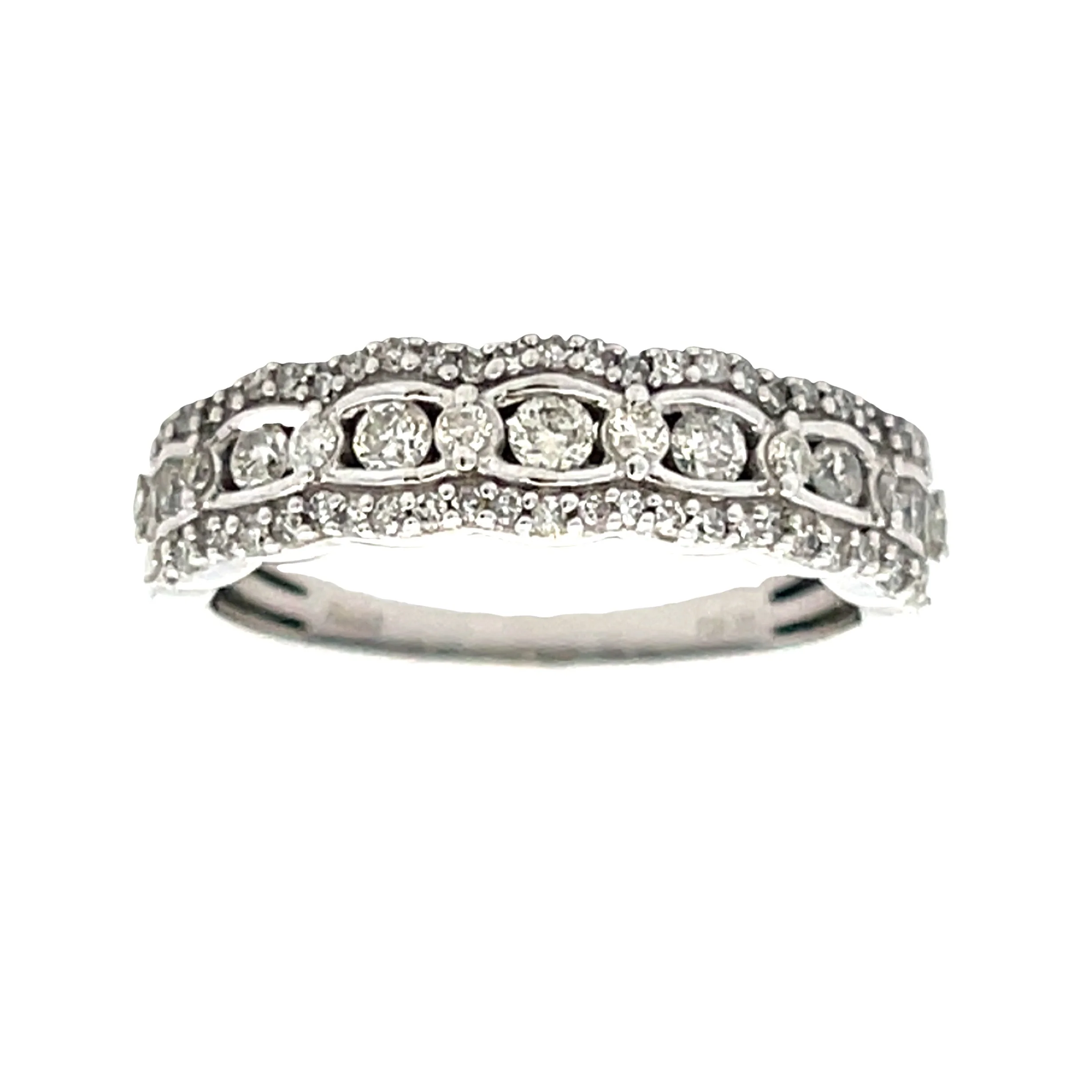 .50ct Diamond Wedding Band Ring 14KT White Gold - Image 4