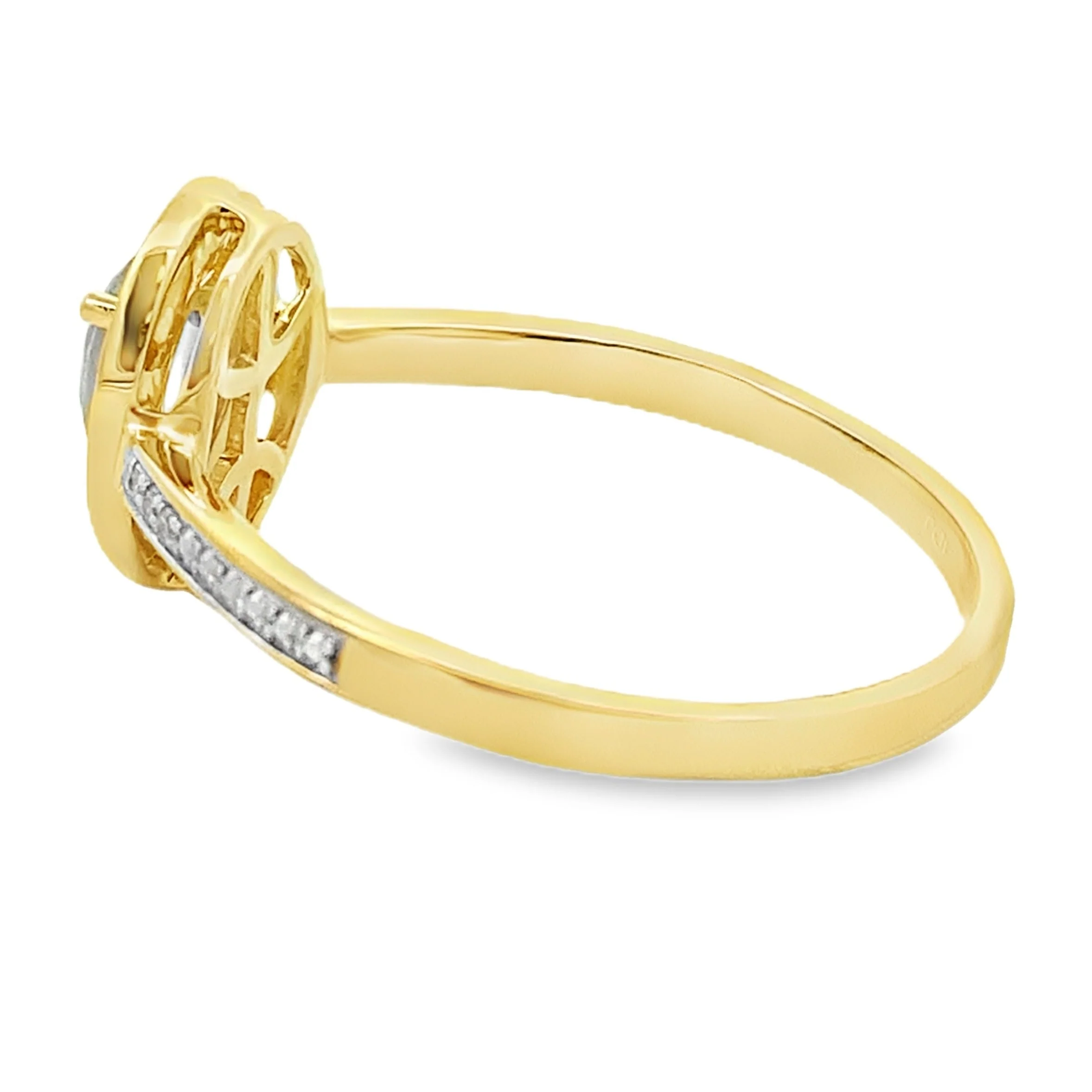 .50ct Mystic Fire Topaz Diamond Ring 10KT Yellow Gold - Image 2