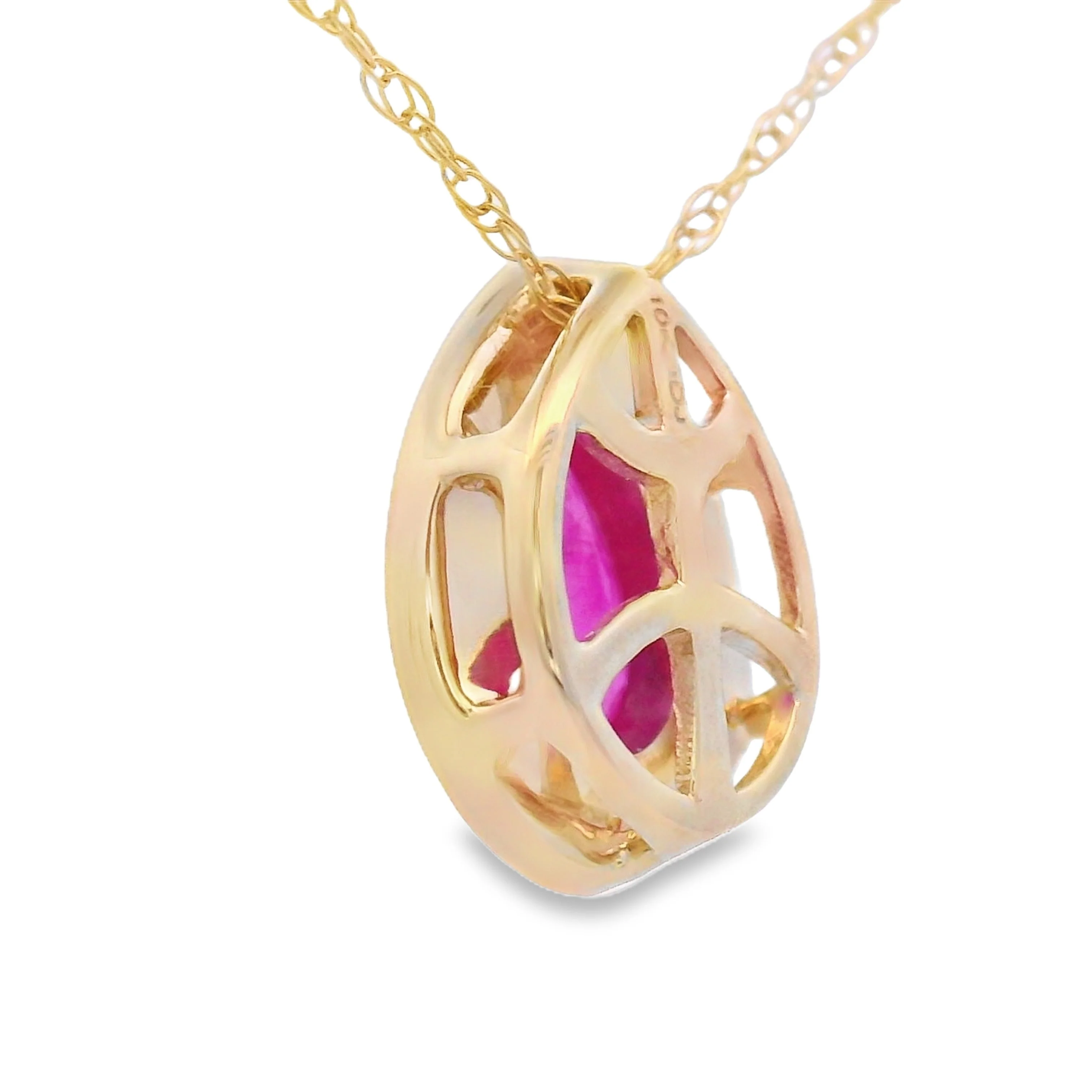 .53ct Ruby Diamond Fashion Pendants 10KT Yellow Gold - Image 2