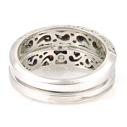 .54ct Antique Style Engagement Ring Set 18KT White Gold - Image 3