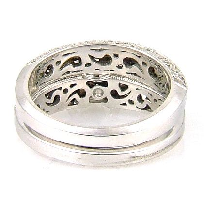 .54ct Antique Style Engagement Ring Set 18KT White Gold - Image 7