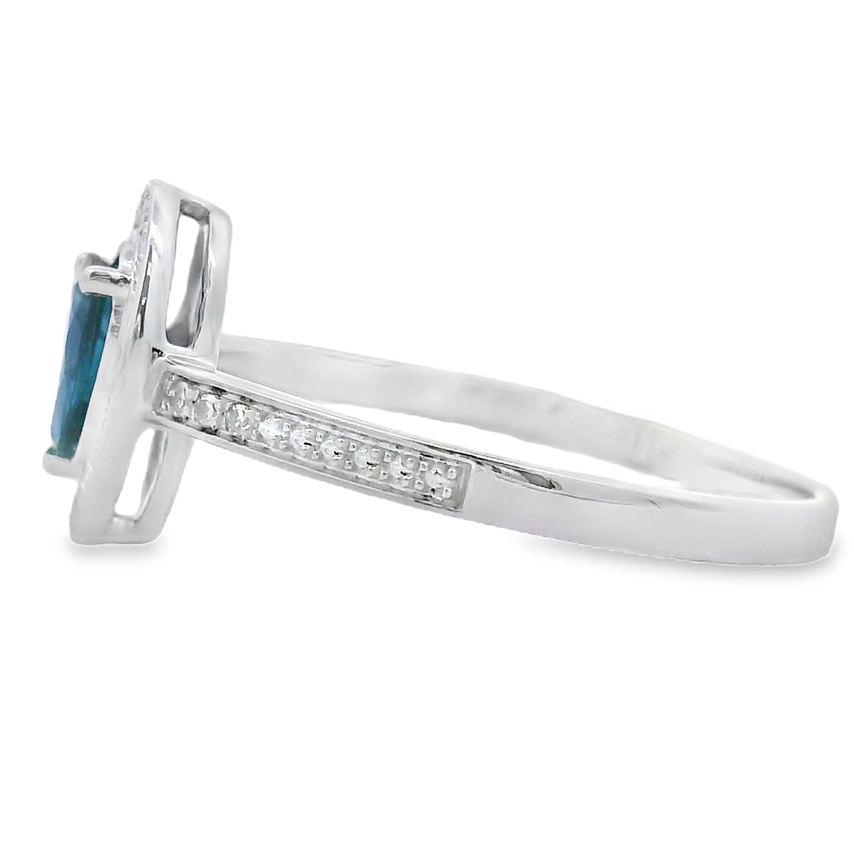 .54ct Sapphire Diamond Ring 10KT White Gold - Image 2