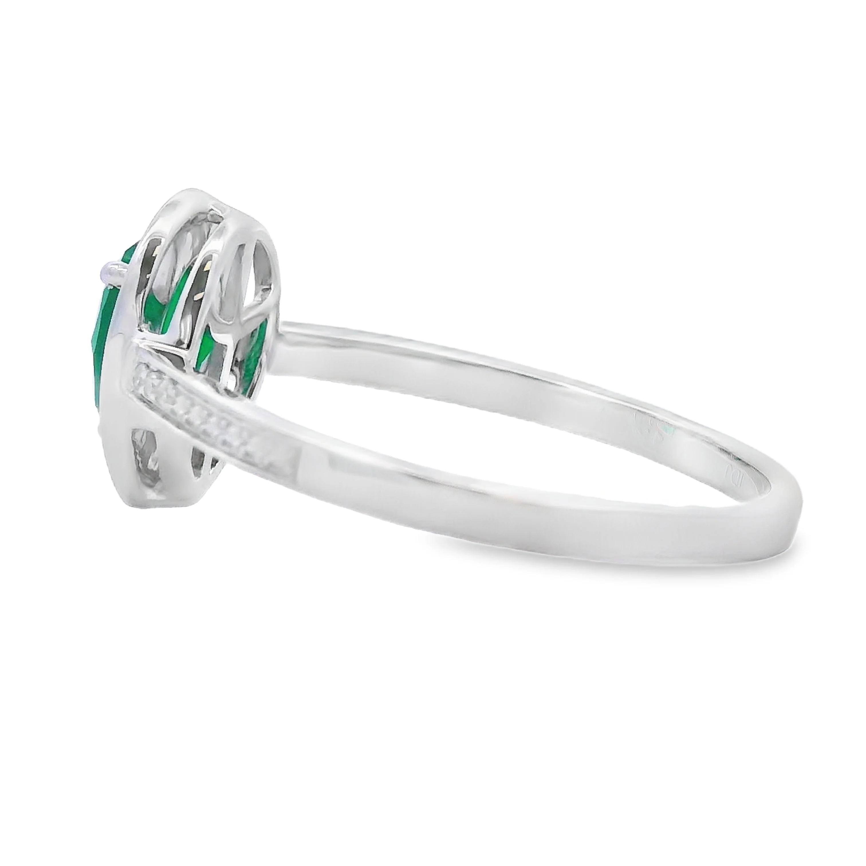 .55ct Chalcedony Diamond Ring 10KT White Gold - Image 2