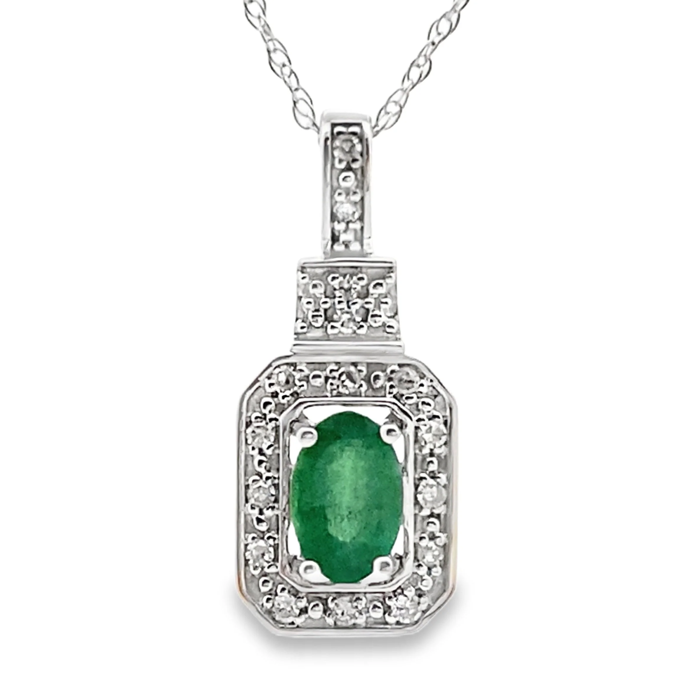 .57ct Emerald Diamond Fashion Pendants 10KT White Gold