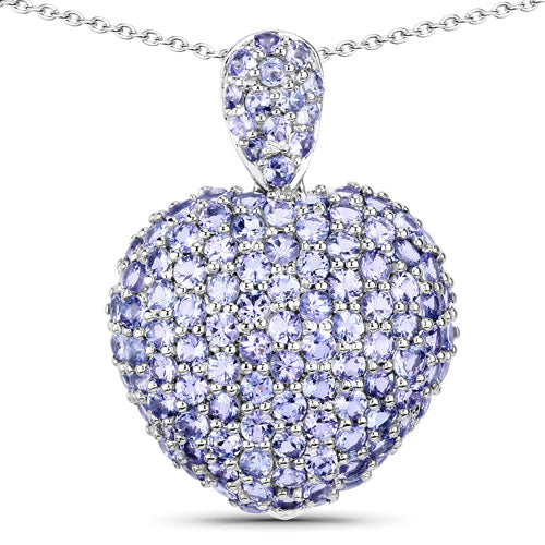 6.01 Carat Genuine Tanzanite .925 Sterling Silver Pendant - Image 3
