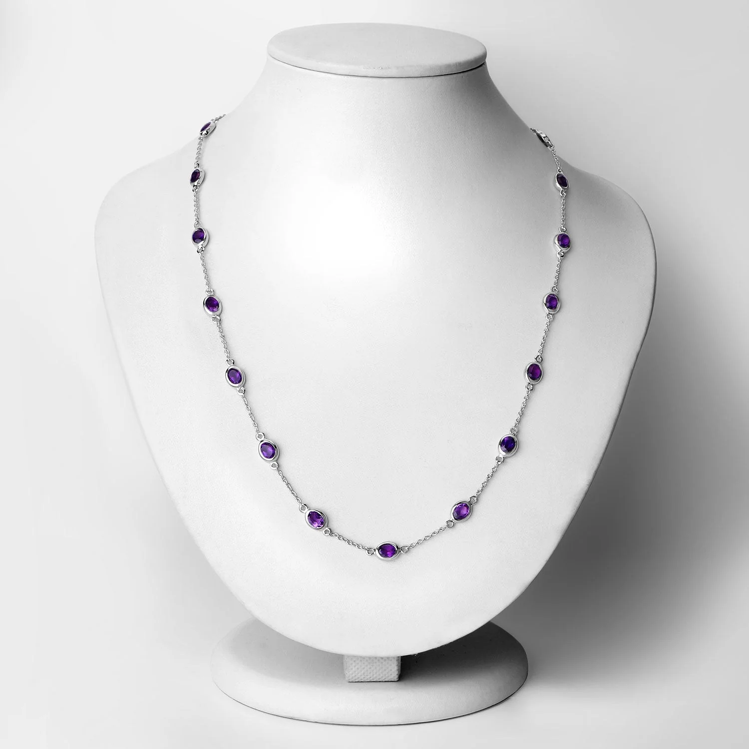 6.12 Carat Genuine Amethyst .925 Sterling Silver Necklace - Image 2