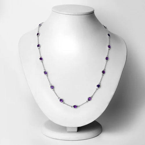 6.12 Carat Genuine Amethyst .925 Sterling Silver Necklace - Image 6